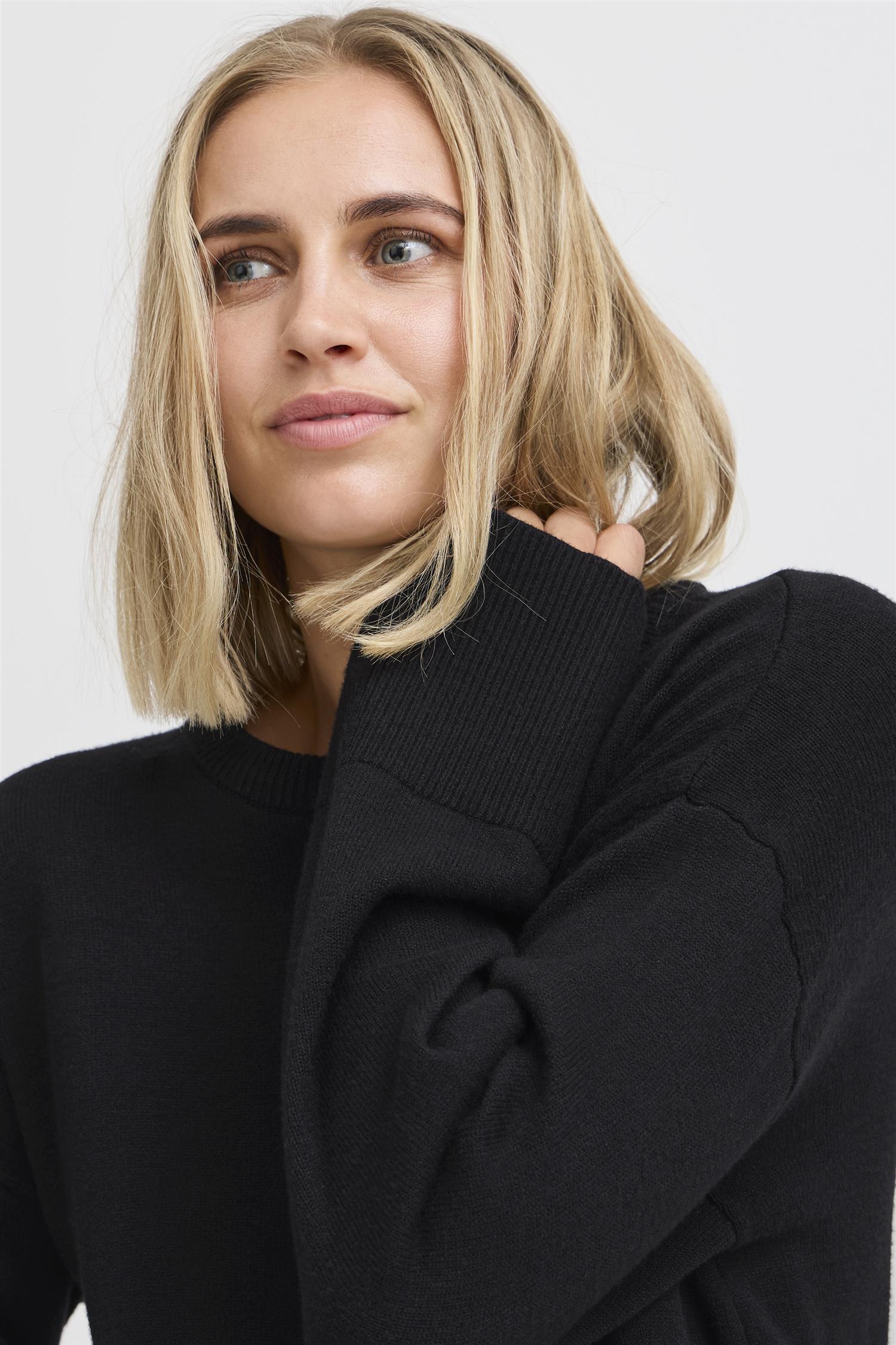 Pzsteffi Oneck Pullover Black Beauty
