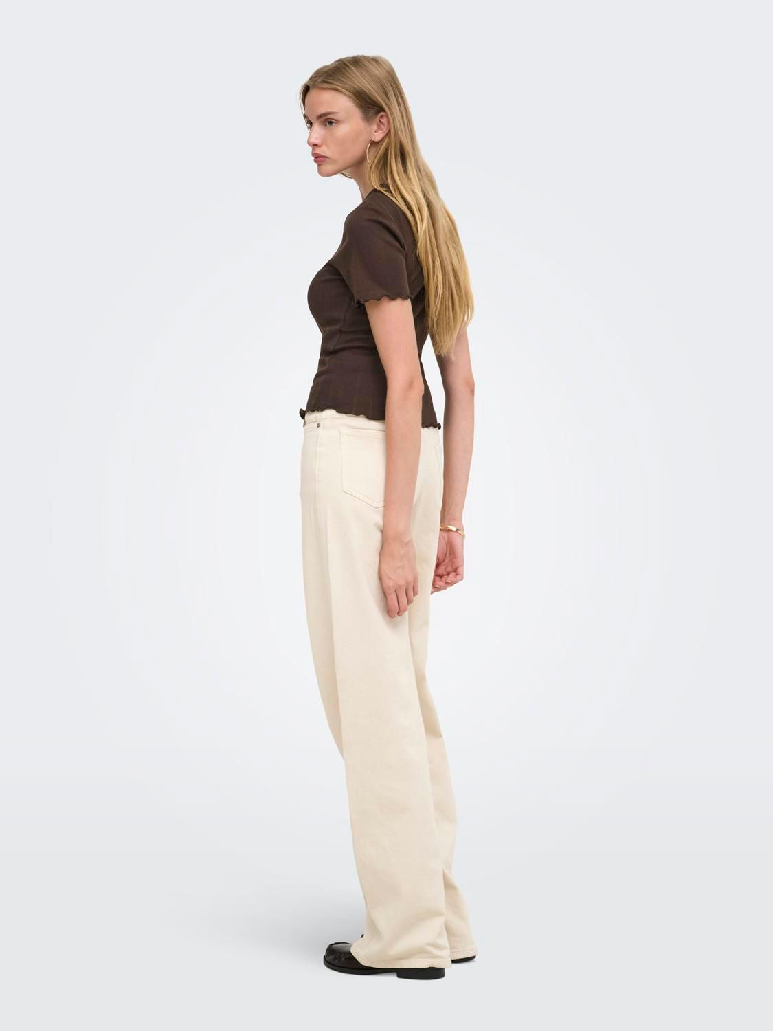 Onltenna O-Neck S/s Top Jrs Noos Brun