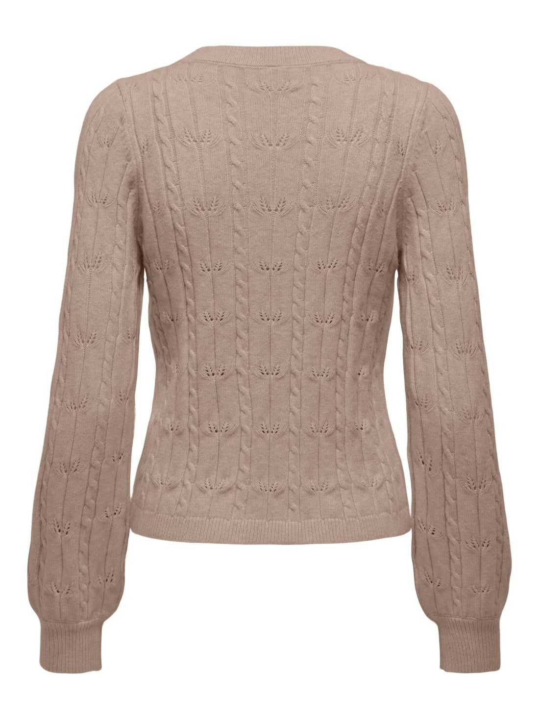 Onlkatia Ls Structure O-Neck Pull Cc Knt Beige