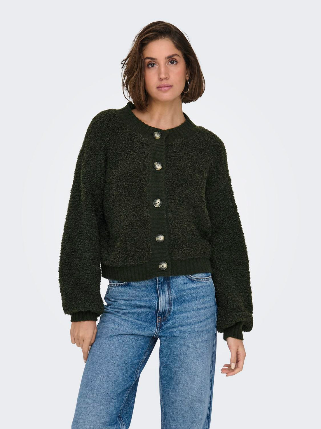 Jdyeira Life L/s Oneck Cardigan Knt Noos Mørkegrønn