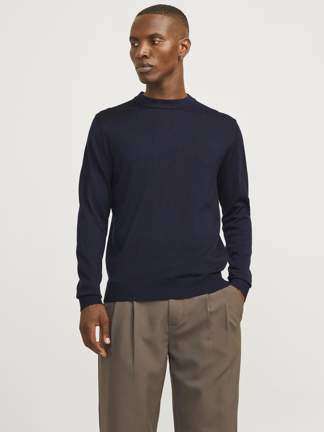 Jprblamilano Stitch Knit Crew Neck Sn Blå