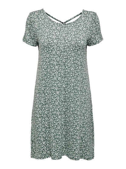 Onlbera Back Lace Up S/s Dress Jrs Noos Grønn