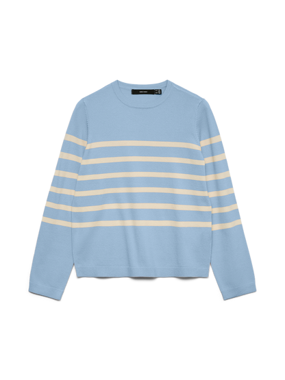 Vmsaba Plain Ls O-Neck Pullover Ga Noos Blå