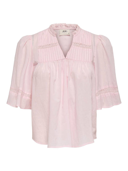 Jdyjulie 2/4 Lace Detail Top Wvn Exp Rosa