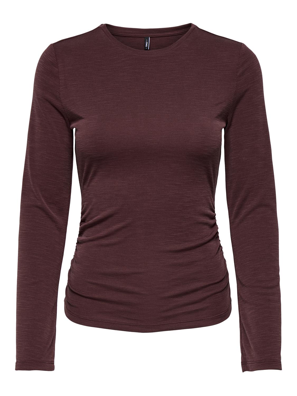 Onlfree Life L/s Slub Rib Top Jrs Mørkelilla