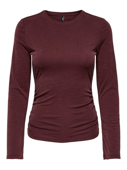 Onlfree Life L/s Slub Rib Top Jrs Mørkelilla