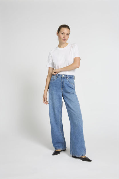 Pzapril Uhw Jeans Wide Leg Blå