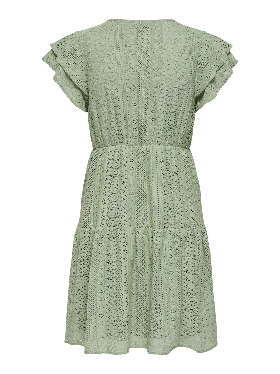 Onlhelena Lace Capsl Dress Wvn Noos Grønn