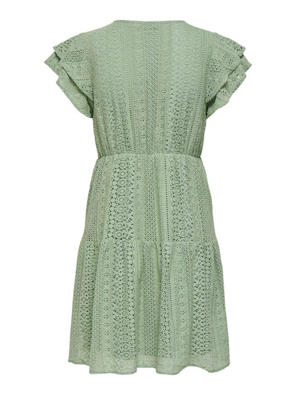 Onlhelena Lace Capsl Dress Wvn Noos Grønn