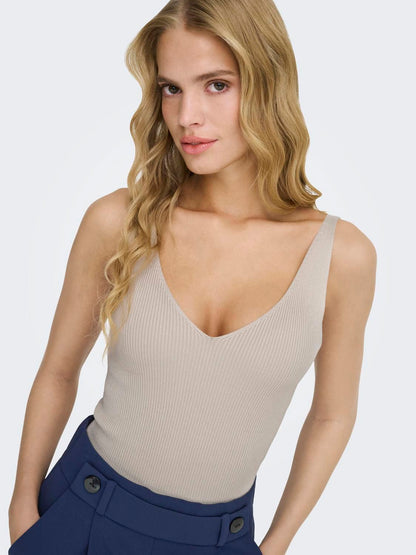 Jdynanna S/l Top Knt Noos Beige