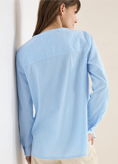Seersucker stripe blouse Blå