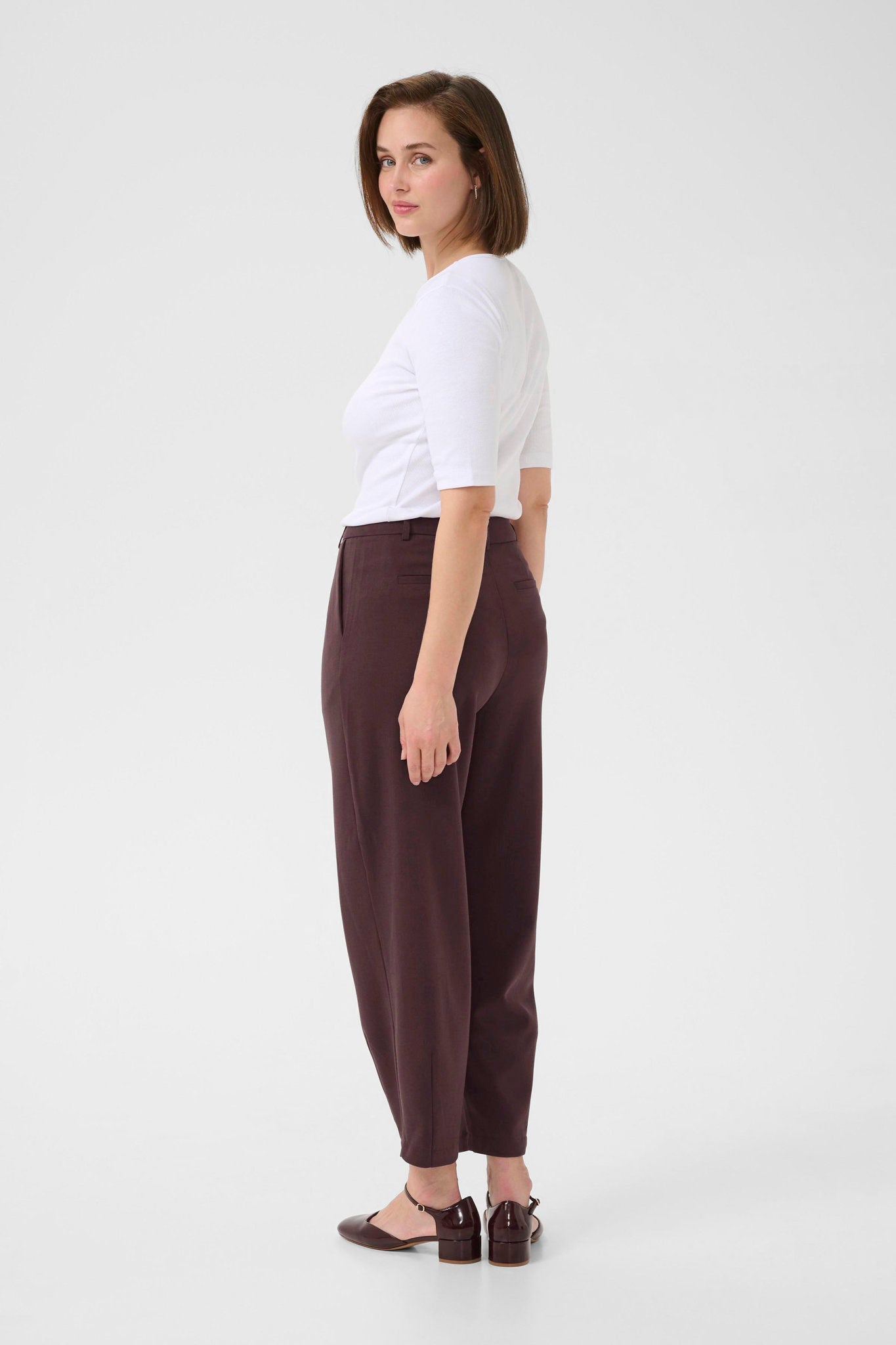 Kamerle Pants Cropped Burgunder