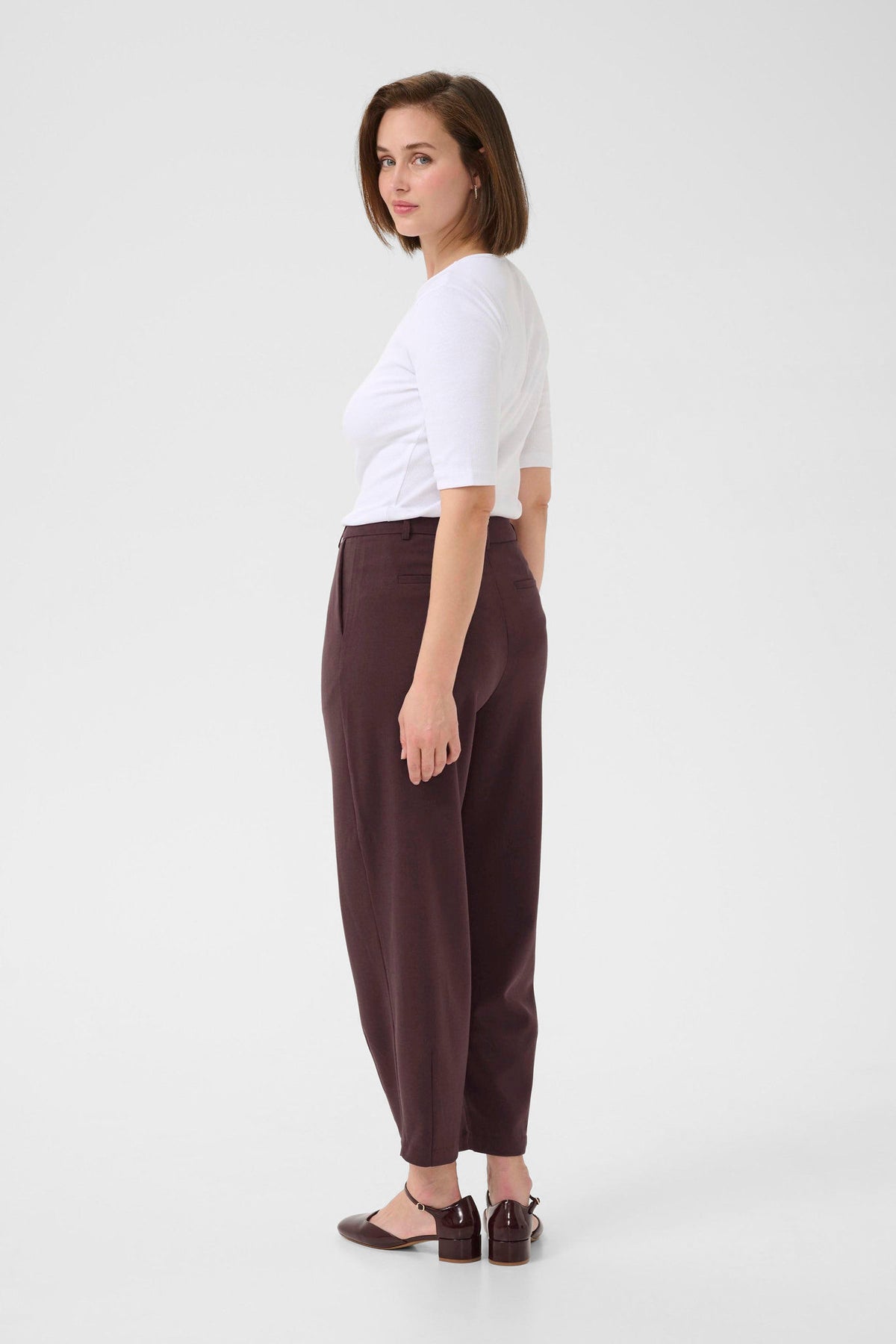 Kamerle Pants Cropped Burgunder
