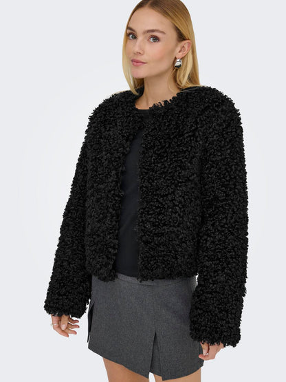 Jdyneo Faux Fur Jacket Otw Sie Sort