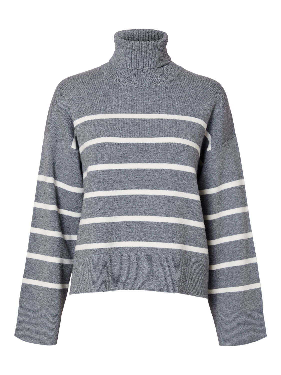 SLFKAMMA LS KNIT ROLL NECK NOOS Medium Grey Melange