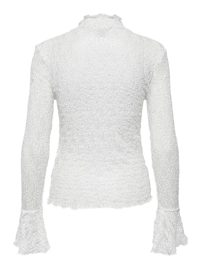 Jdylala L/s High Neck Lace Top Jrs Hvit