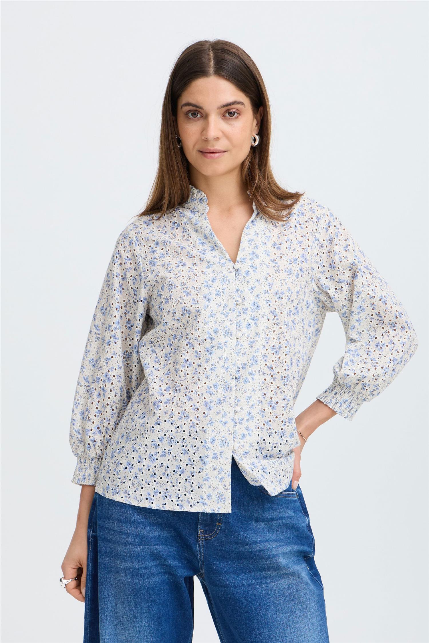 Pzdolores 3/4 Sl Blouse Blå
