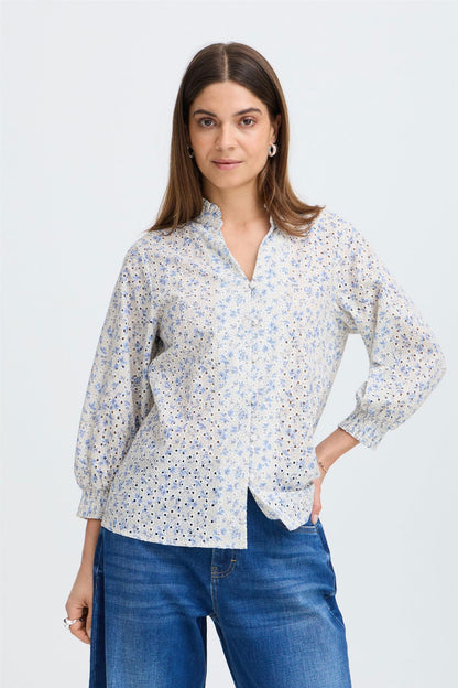 Pzdolores 3/4 Sl Blouse Blå