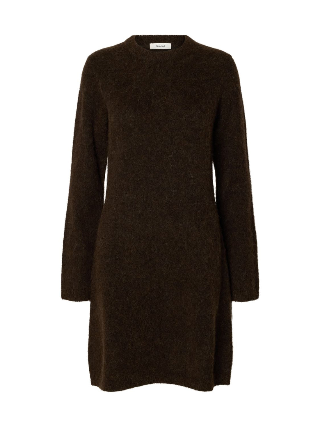 Slwlulu Brushed O-Neck Ls Dress Noos Brun