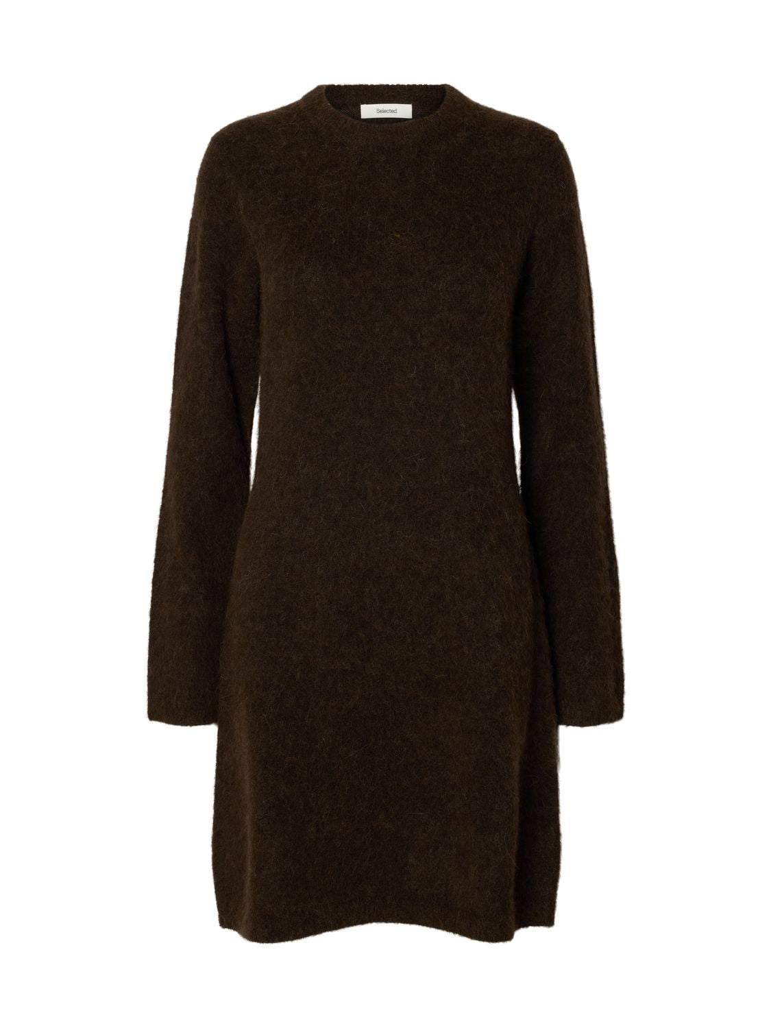 Slwlulu Brushed O-Neck Ls Dress Noos Brun