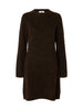 Slwlulu Brushed O-Neck Ls Dress Noos Brun