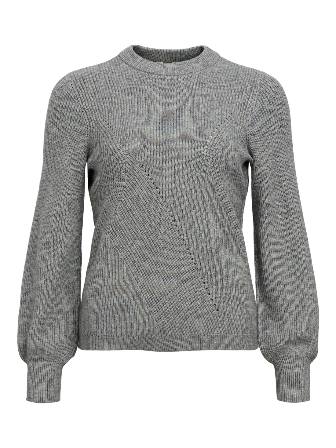 Objditte Re L/s Knit Pullover Noos Mellomgrå