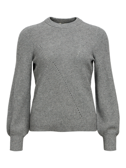 Objditte Re L/s Knit Pullover Noos Mellomgrå