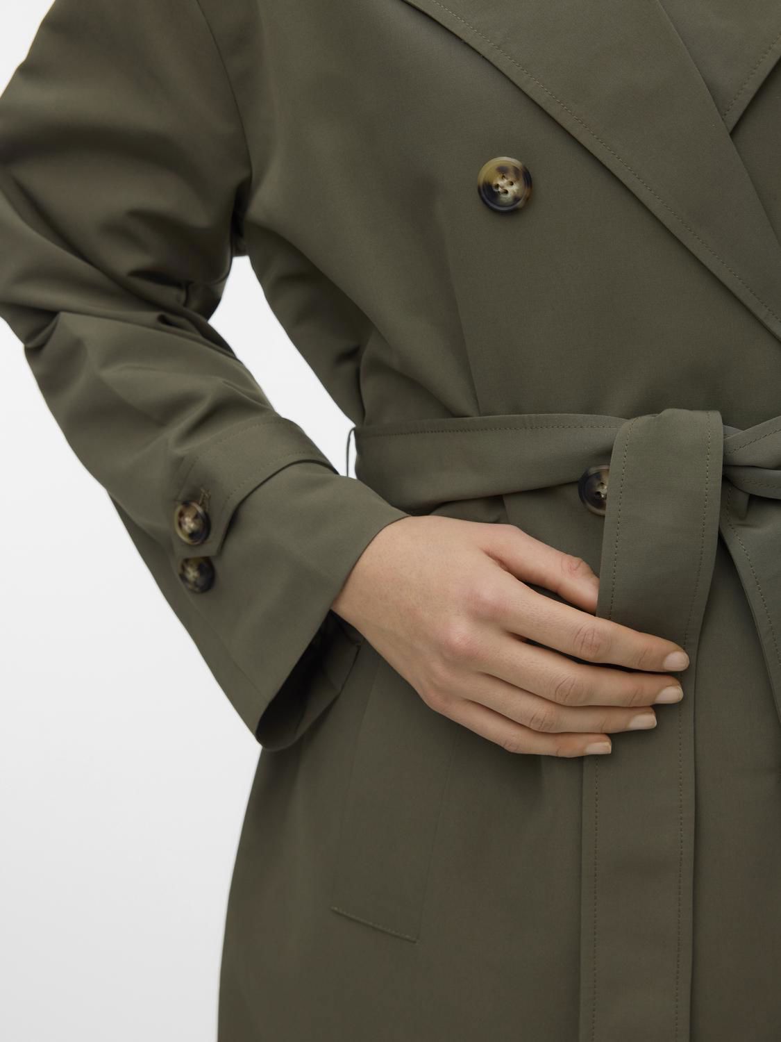 Vmmoe Long Trenchcoat Lcs Grønn