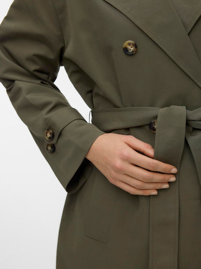 Vmmoe Long Trenchcoat Lcs Grønn