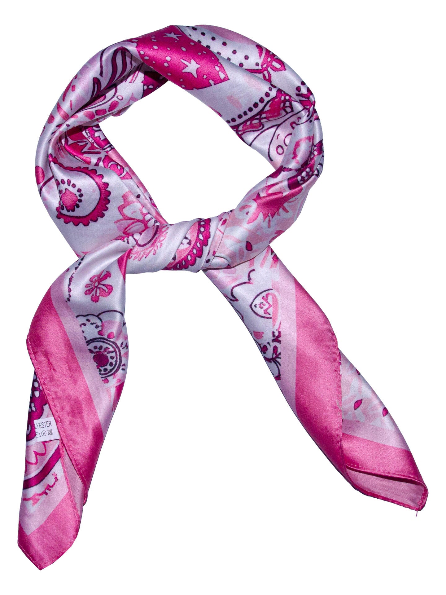 Skjerf m/små ruter 70x70 Rosa