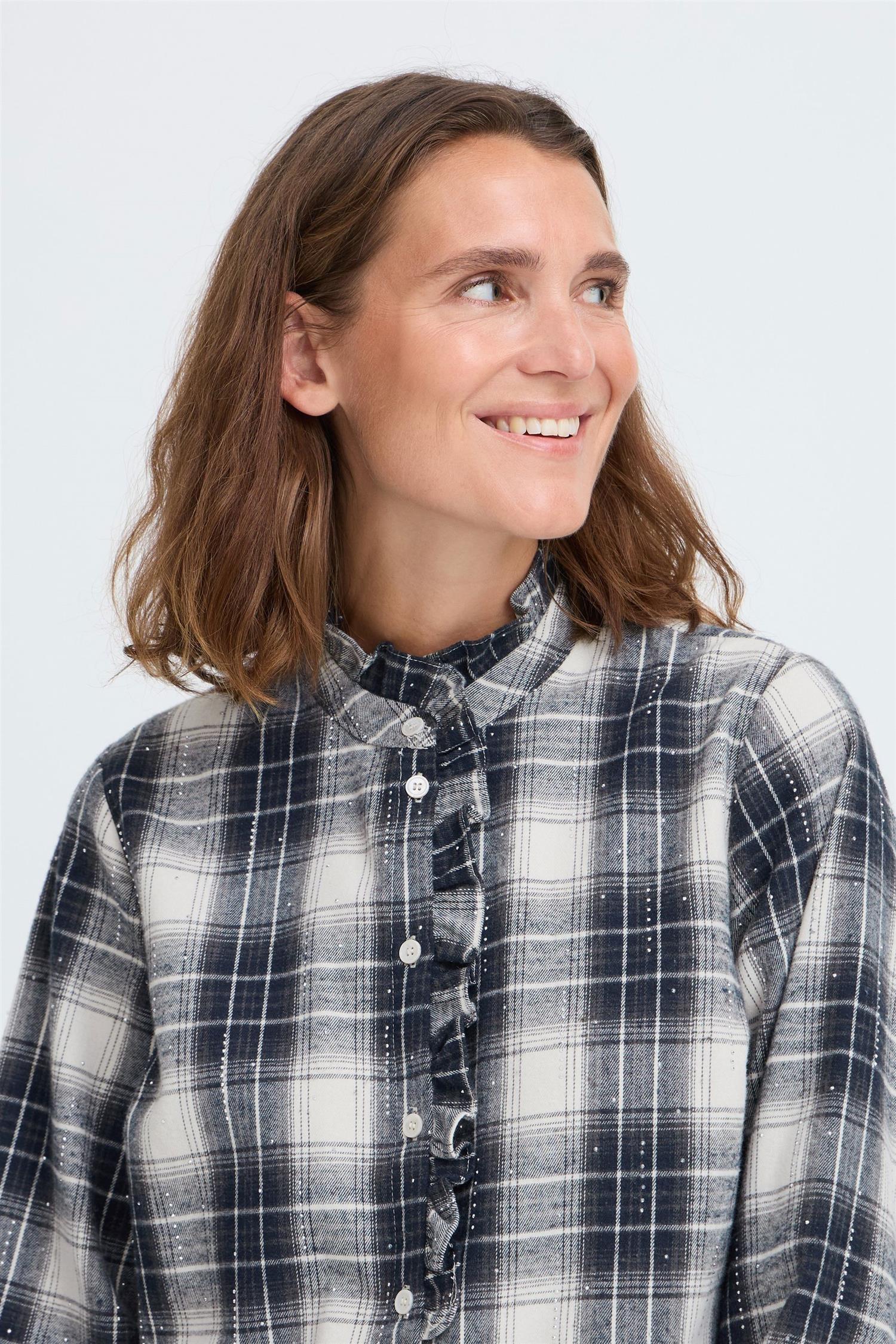 Pzkamma Ls Frill Shirt Flerfarget