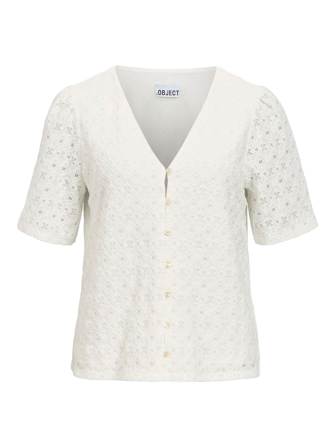 Objlaila 2/4 Re V-Neck Top Div Hvit