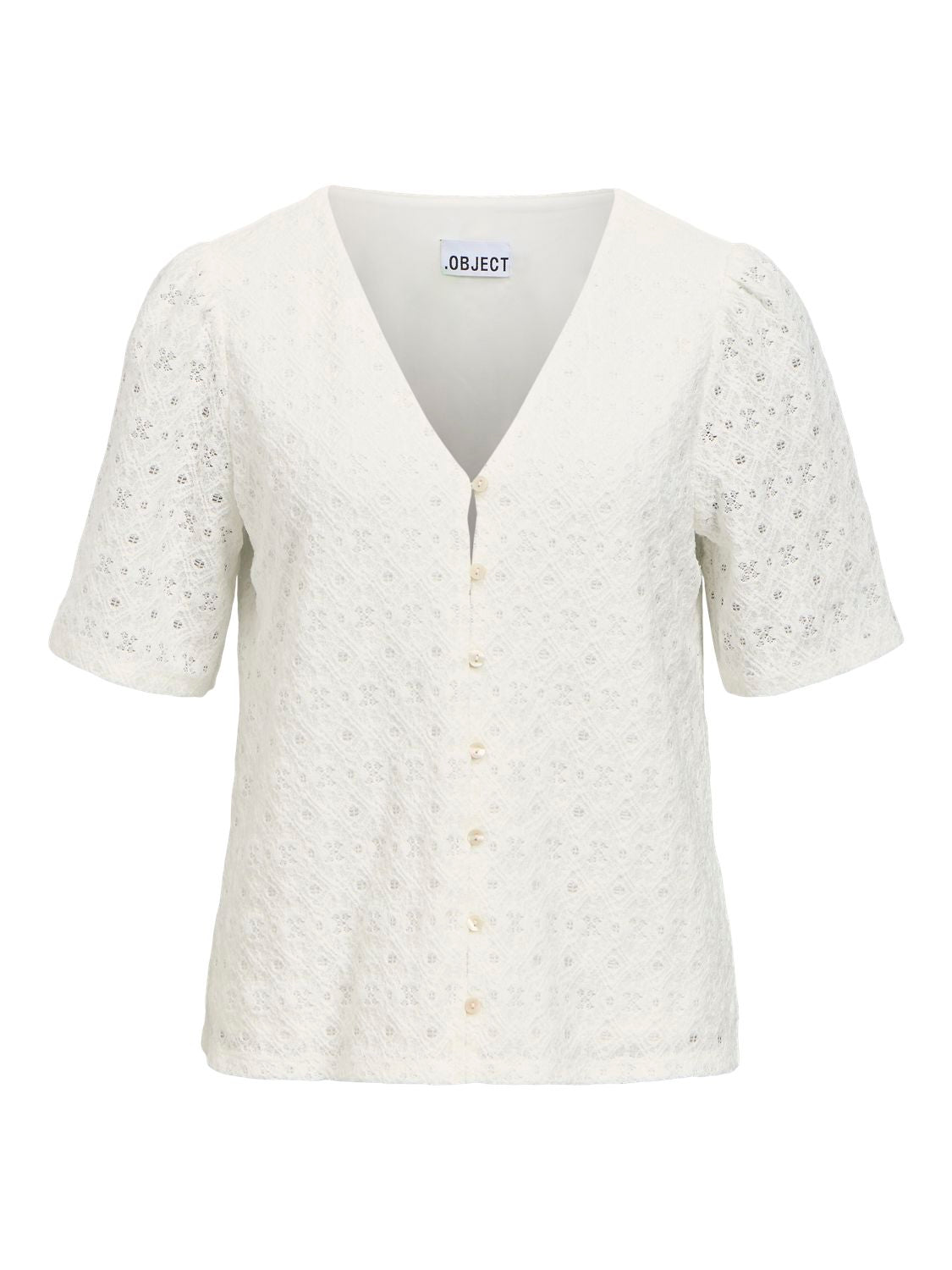 Objlaila 2/4 Re V-Neck Top Div Hvit