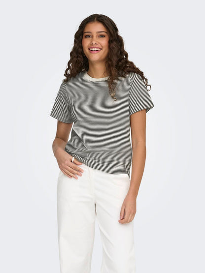 Jdypisa Life S/s Print Top Jrs Noos Svart