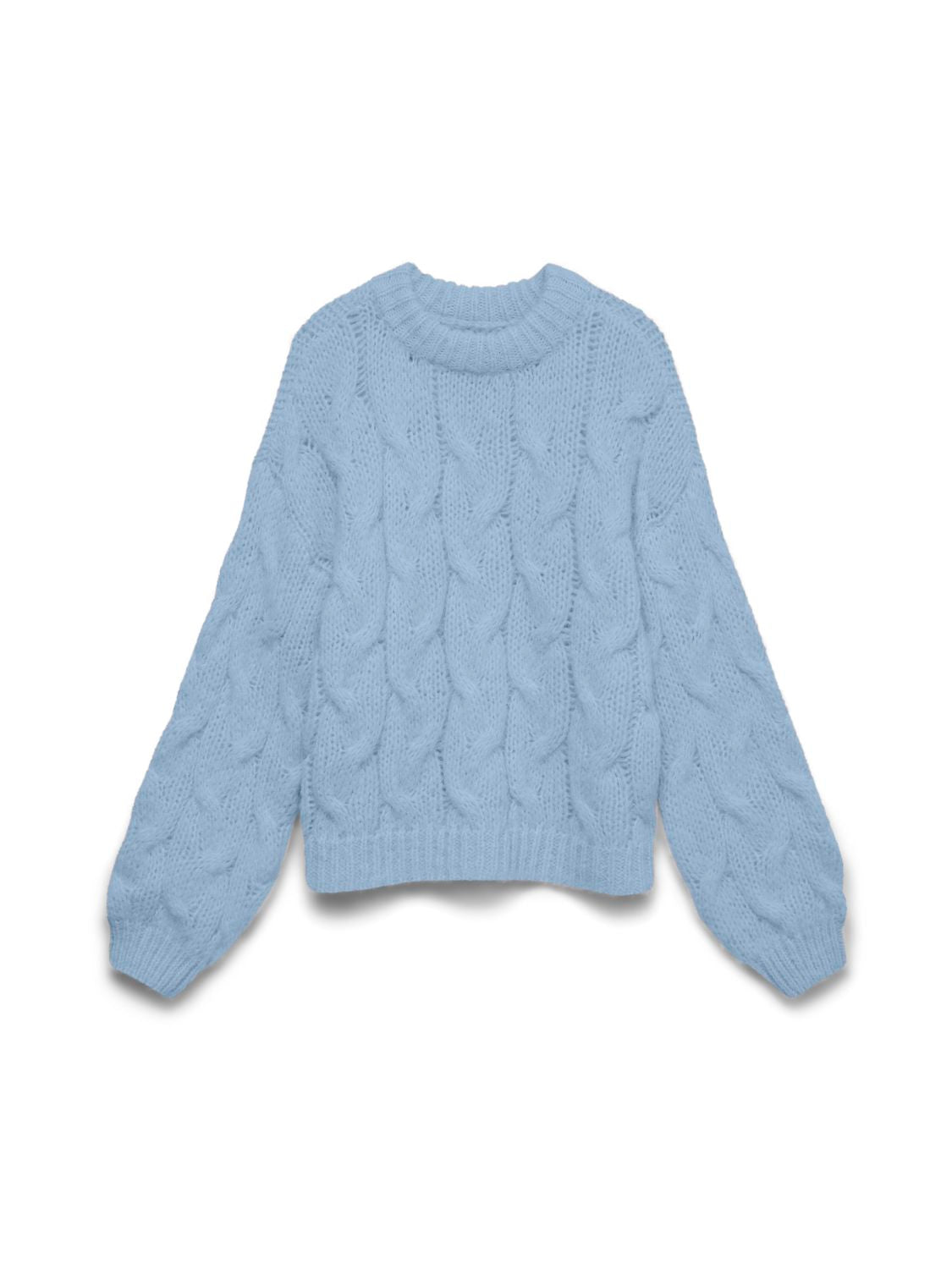 Vmmaybe Ls High Neck Cable Pullover Noos Blå