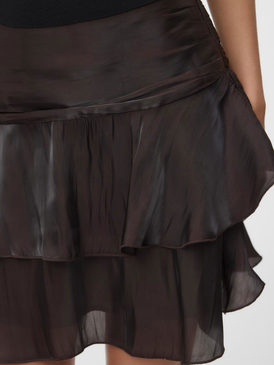 Vmpolly Hw Layer Short Skirt Wvn Brun