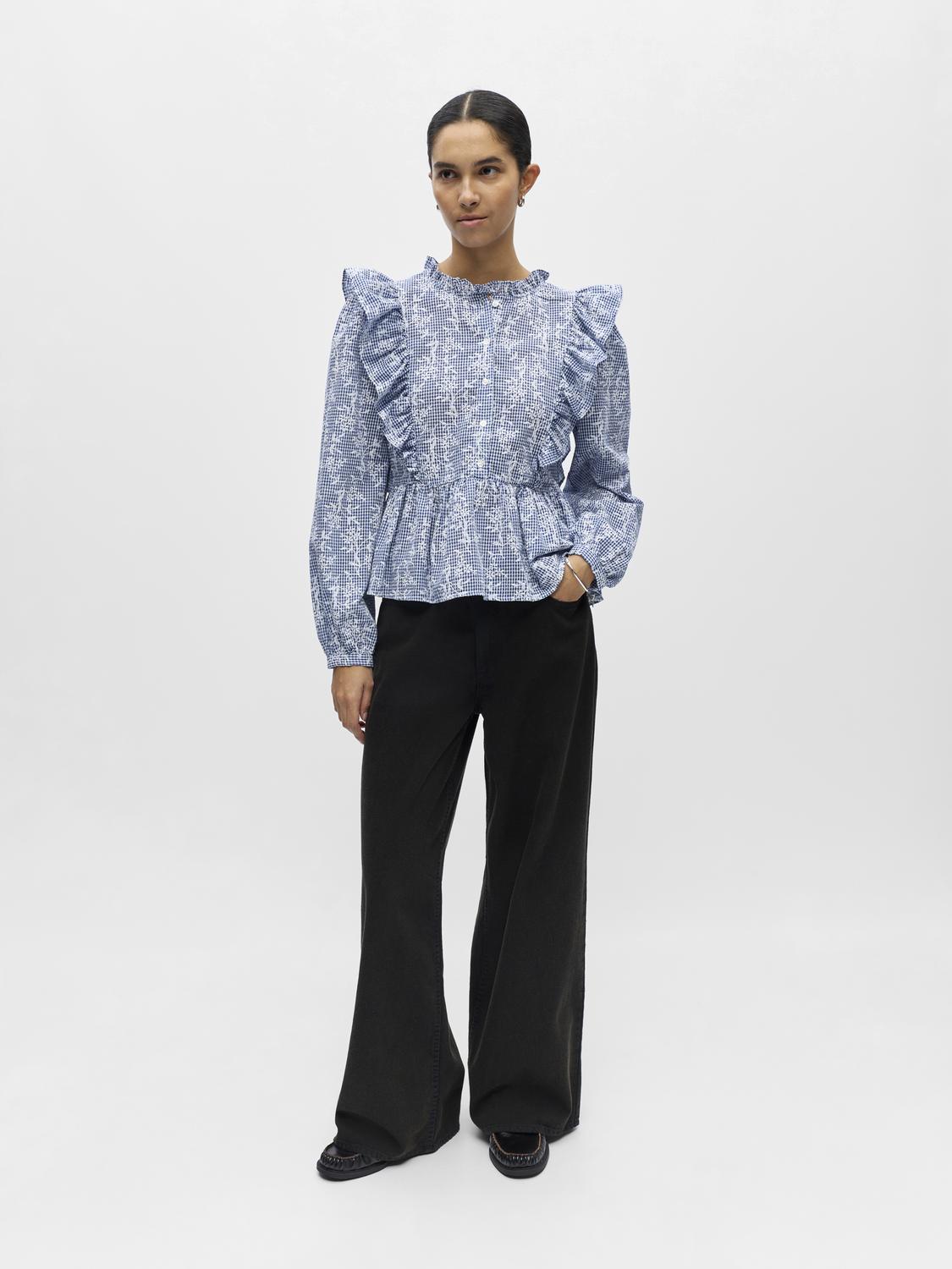 Objciara L/s Re Frill Top 143 Blå