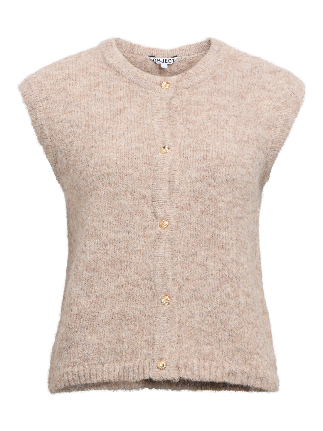 Objsaggia Re Knit Vest Cardigan Noos Beige