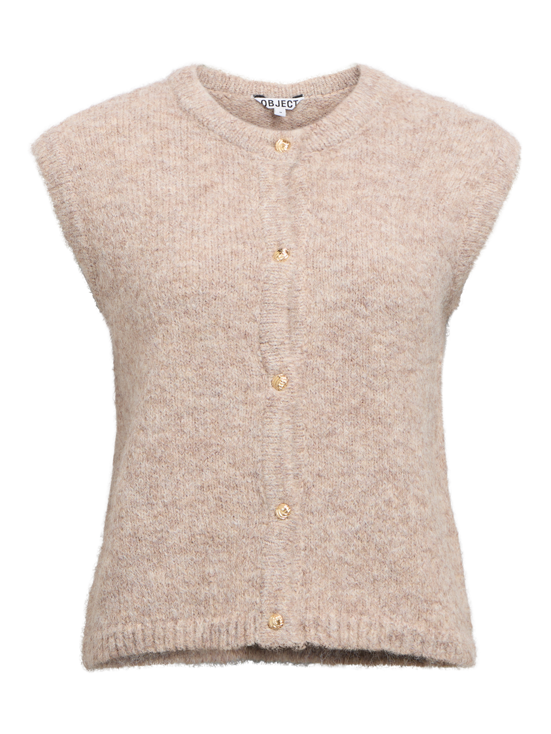 Objsaggia Re Knit Vest Cardigan Noos Beige