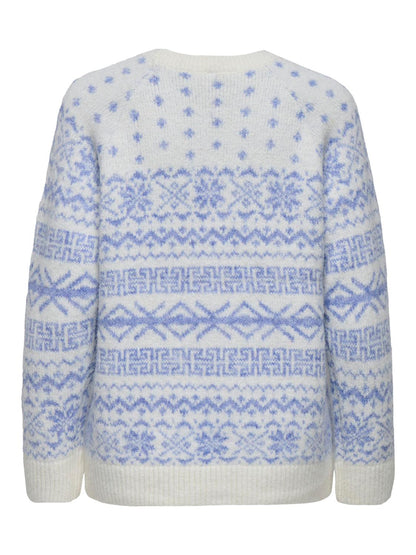 Onlxmas Nordic Ls O-Neck Knt Hvit