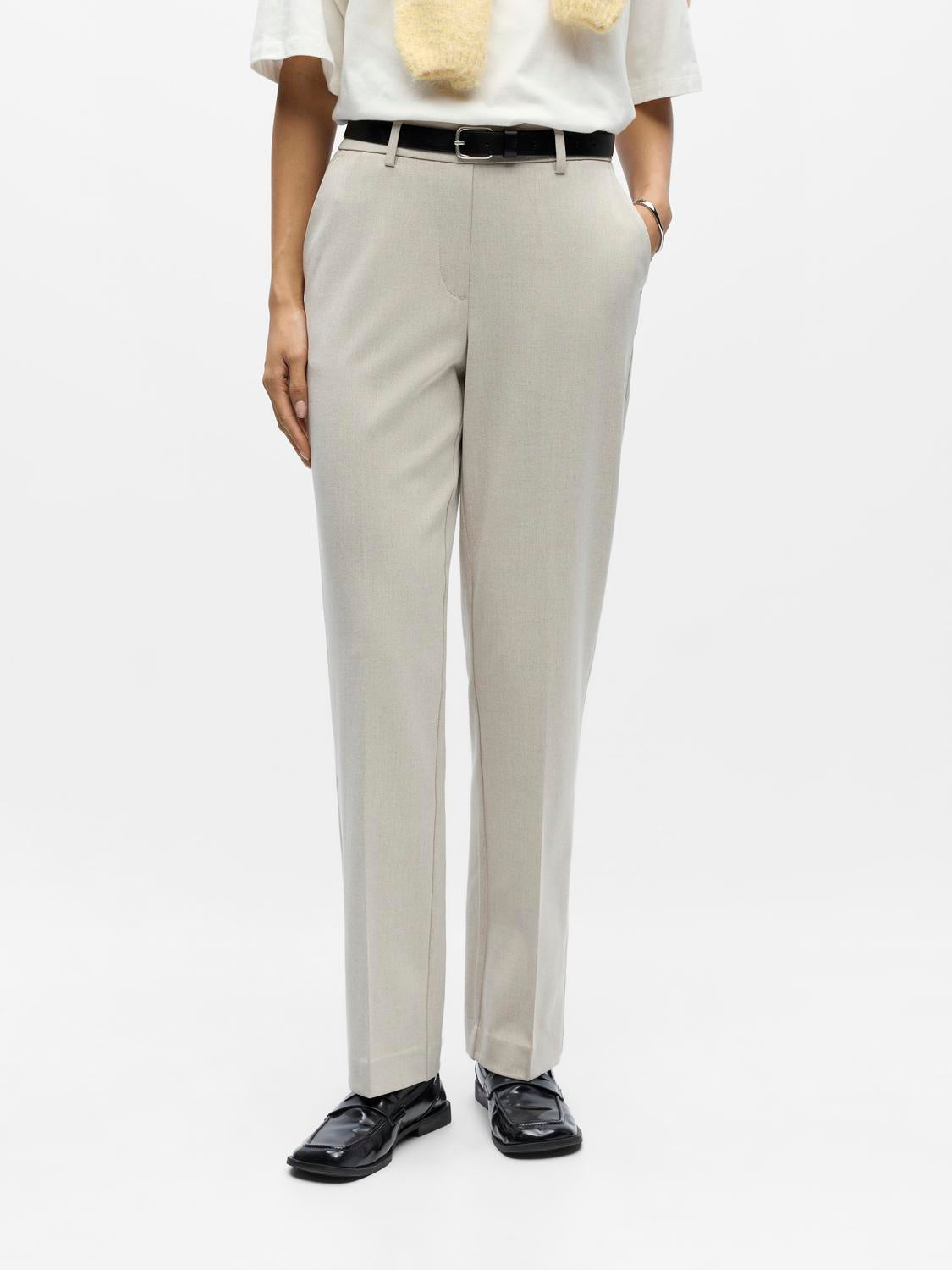 Objlisa Mw Straight Pant Noos Beige