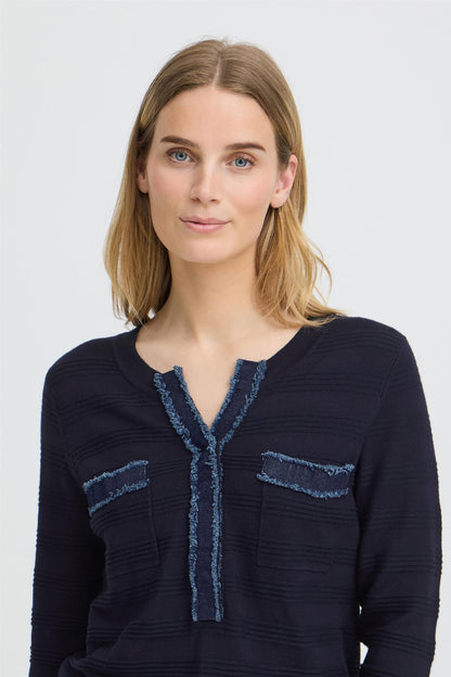 Pzsara Denim Mix Knit Blå