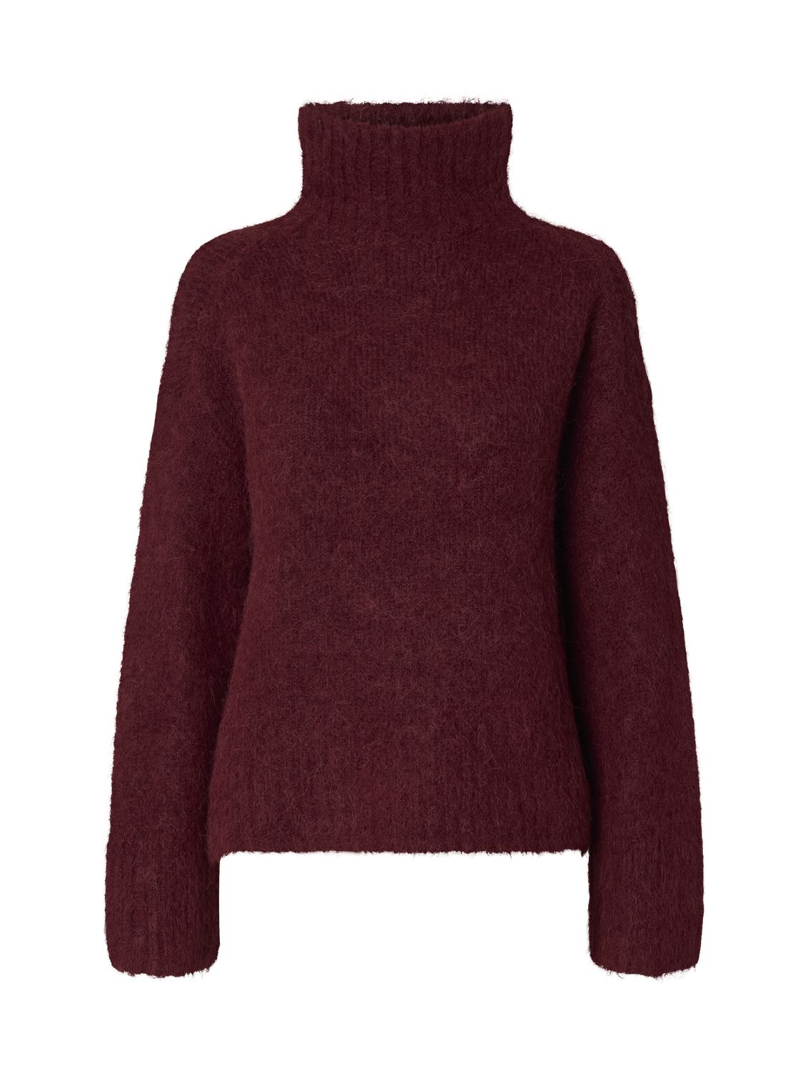 Slwgabriella Ls Knit High Neck Noos Burgunder