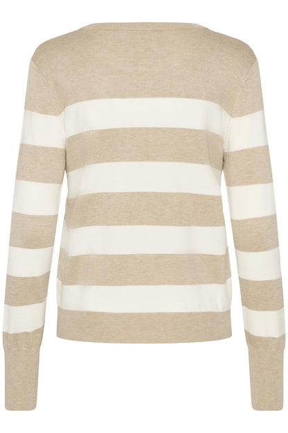 Kalizza Striped Knit Pullover Beige