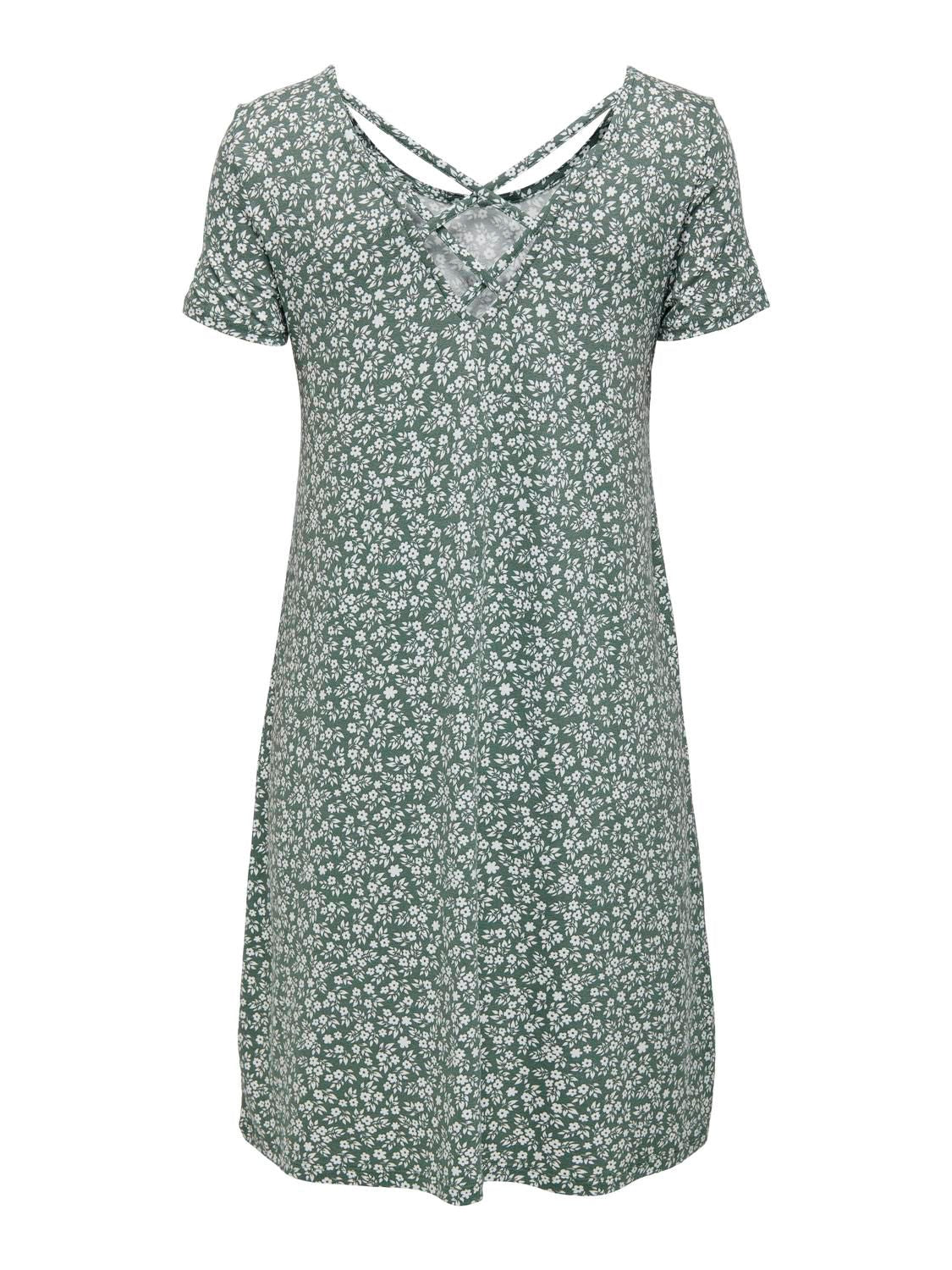 Onlbera Back Lace Up S/s Dress Jrs Noos Grønn