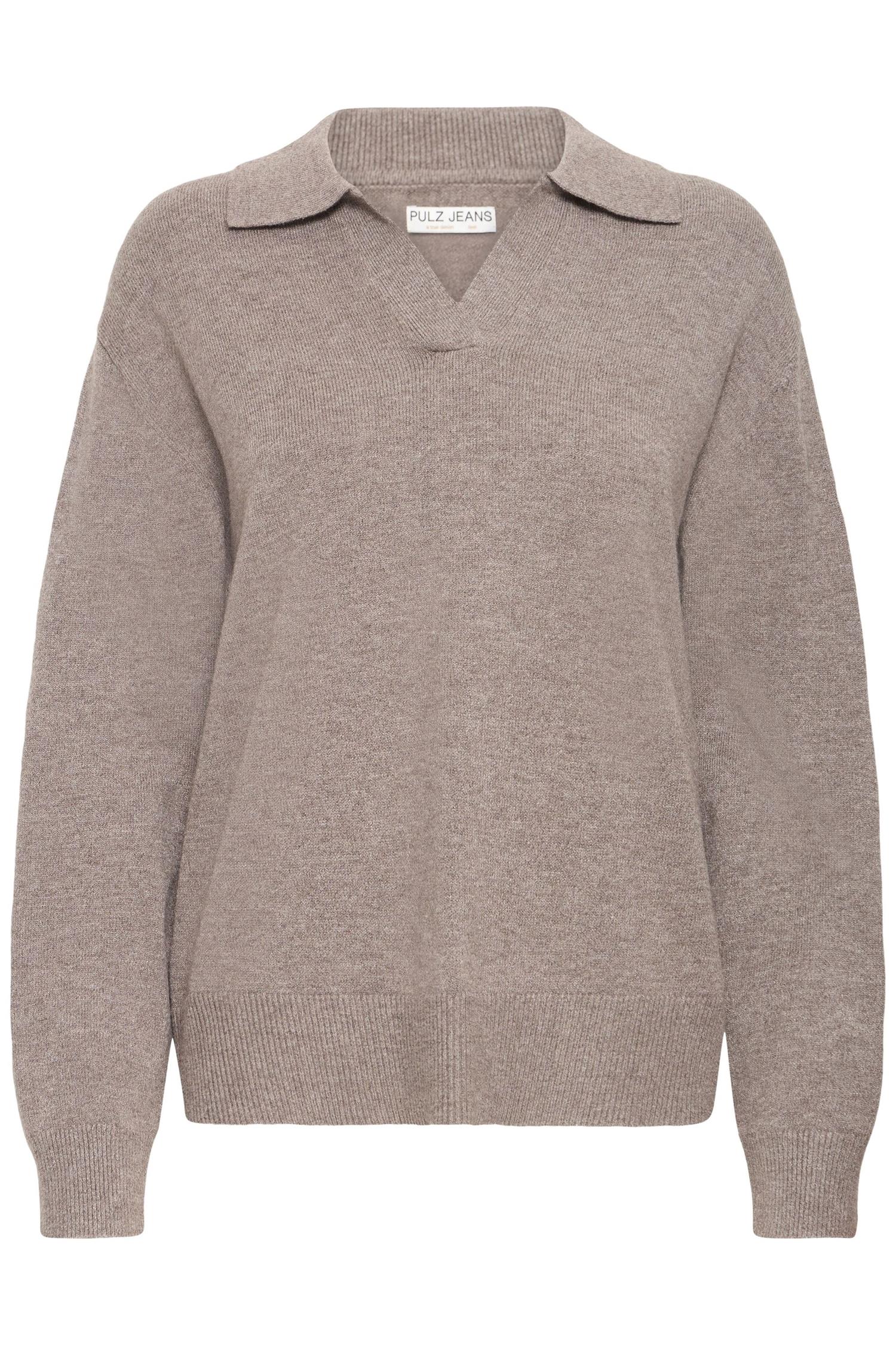 Pzsteffi Open Polo Pullover Brun