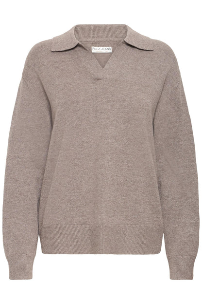 Pzsteffi Open Polo Pullover Brun