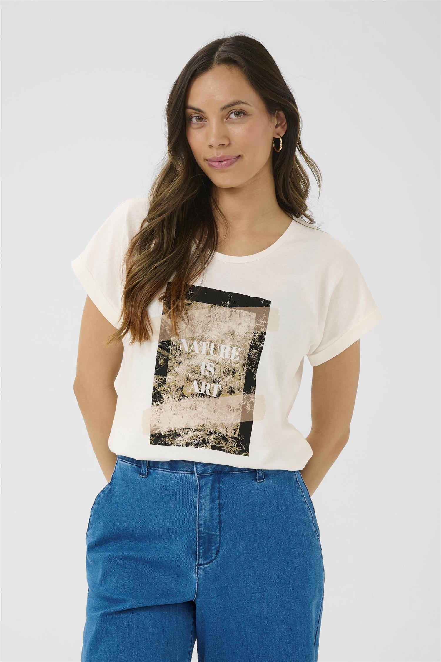 Crsita T-Shirt Green Beige Nature Is Art