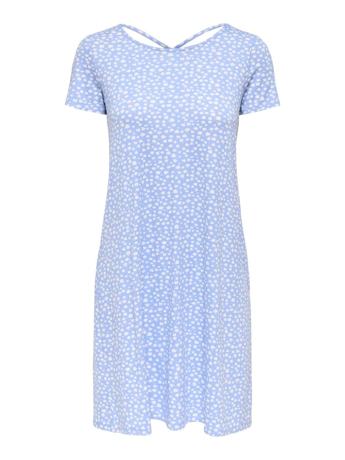Onlbera Back Lace Up S/s Dress Jrs Noos Blå