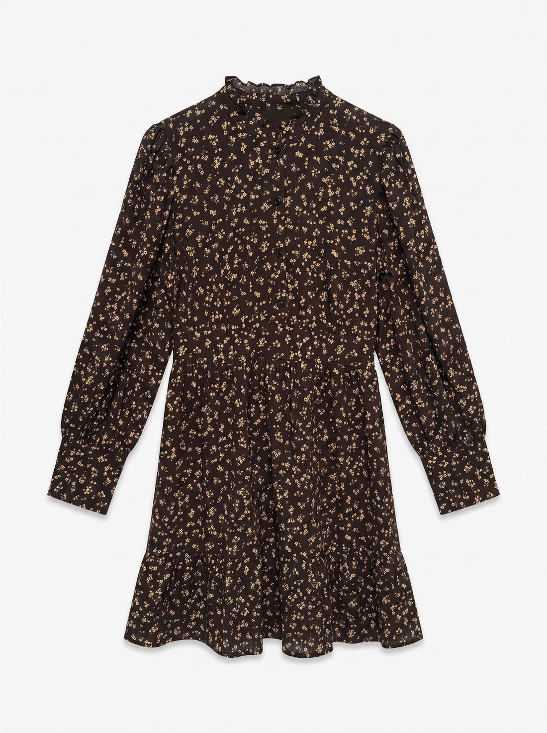 Awnoelle Ls High Neck Short Dress Brun